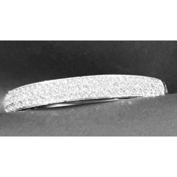 Napoli Womens Rhinestone Bangle Bracelet 2.5" Hinged Statement Holiday glitter - Picture 11 of 11